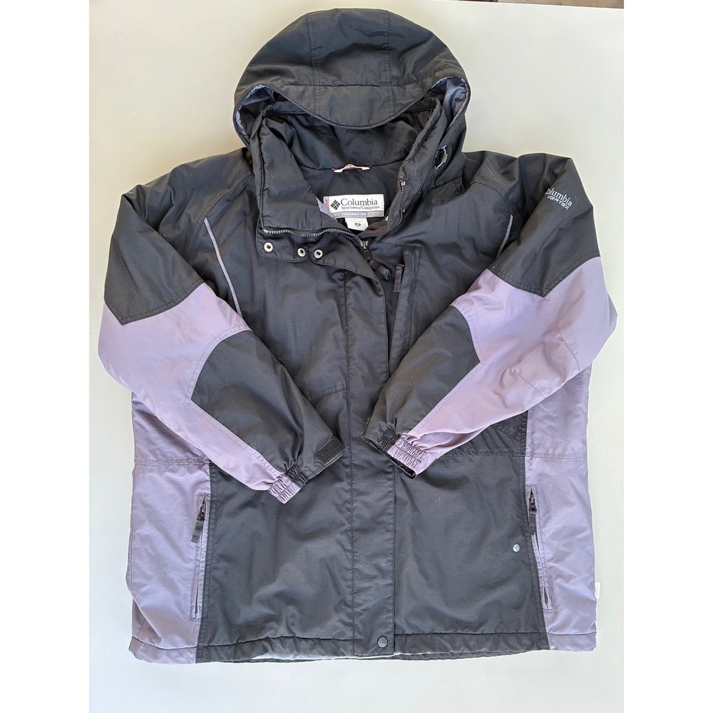 Columbia Vertex Ski Jacket Black Lavender Waterproof Hooded Coat 3X Gorpcore